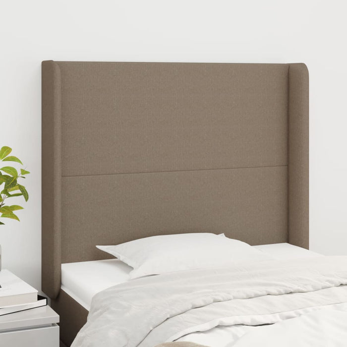 Tăblie de pat cu aripioare gri taupe 103x16x118/128 cm textil WALTI