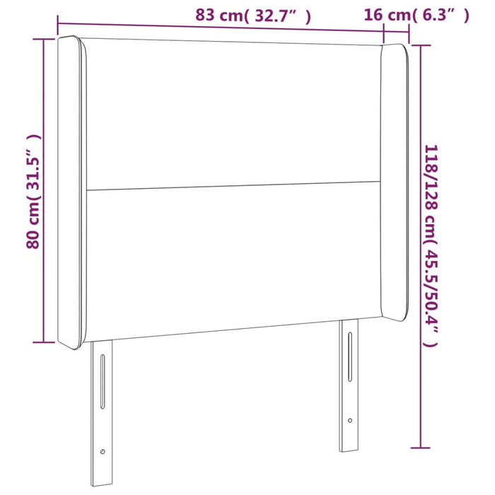 Tăblie de pat cu aripioare gri deschis 83x16x118/128 cm catifea - WALTI WALTI