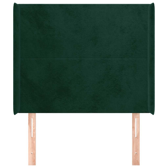 Tăblie pat cu aripioare verde închis 83x16x118/128 cm catifea - WALTI WALTI