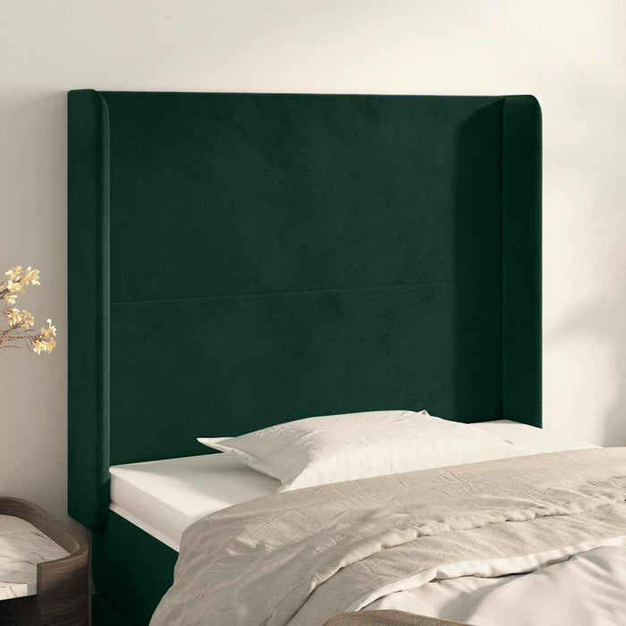 Tăblie pat cu aripioare verde închis 83x16x118/128 cm catifea - WALTI WALTI