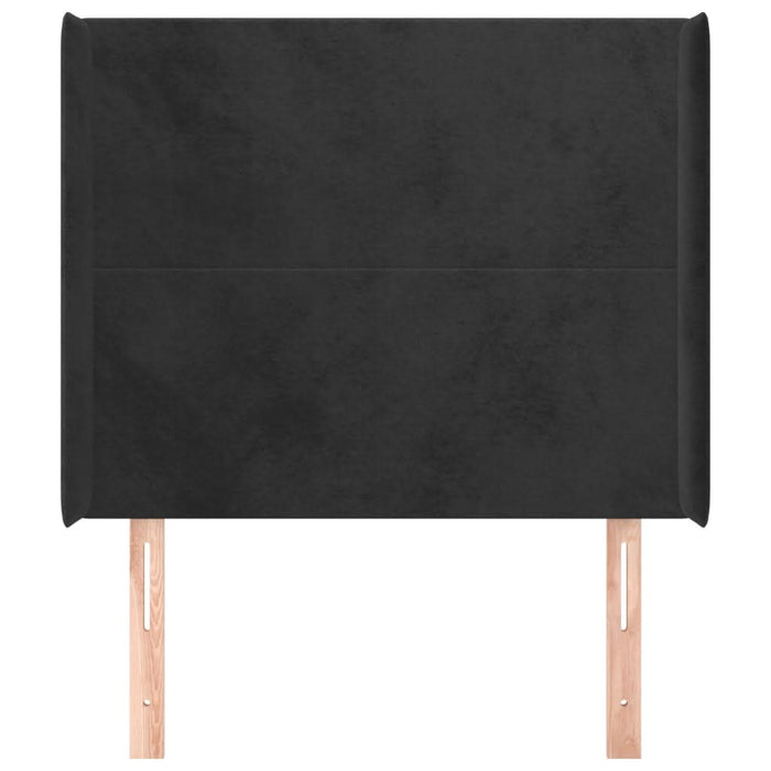 Tăblie de pat cu aripioare, negru, 93x16x118/128 cm, catifea - WALTI WALTI