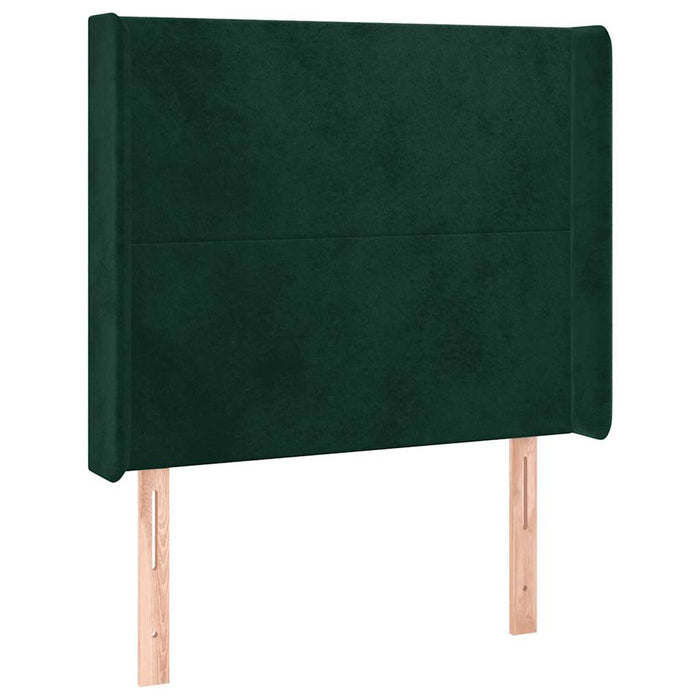 Tăblie pat cu aripioare verde închis 93x16x118/128 cm catifea - WALTI WALTI