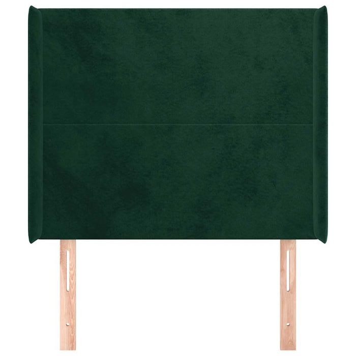 Tăblie pat cu aripioare verde închis 93x16x118/128 cm catifea - WALTI WALTI