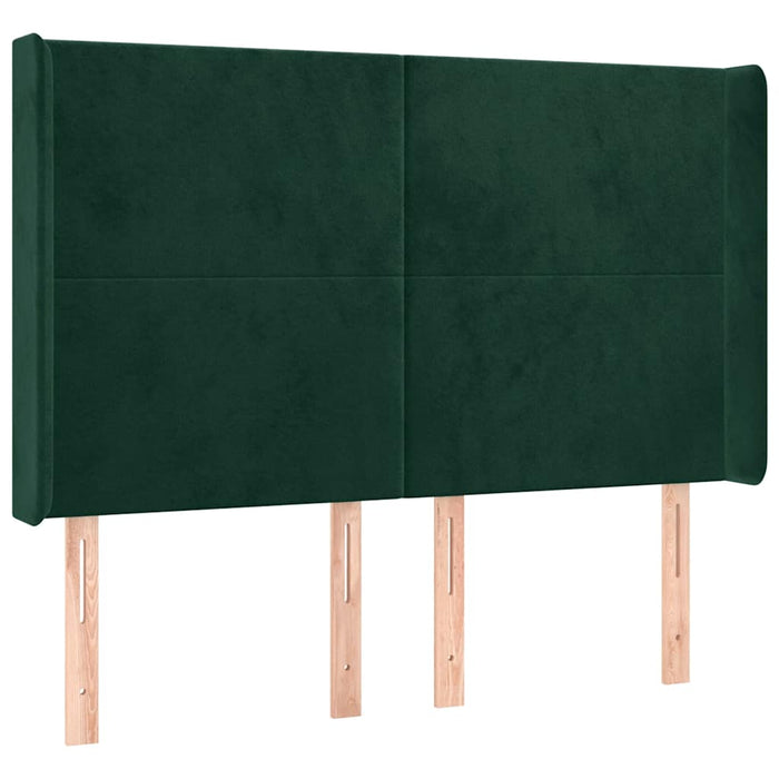 Tăblie pat cu aripioare verde închis 147x16x118/128 cm catifea - WALTI WALTI