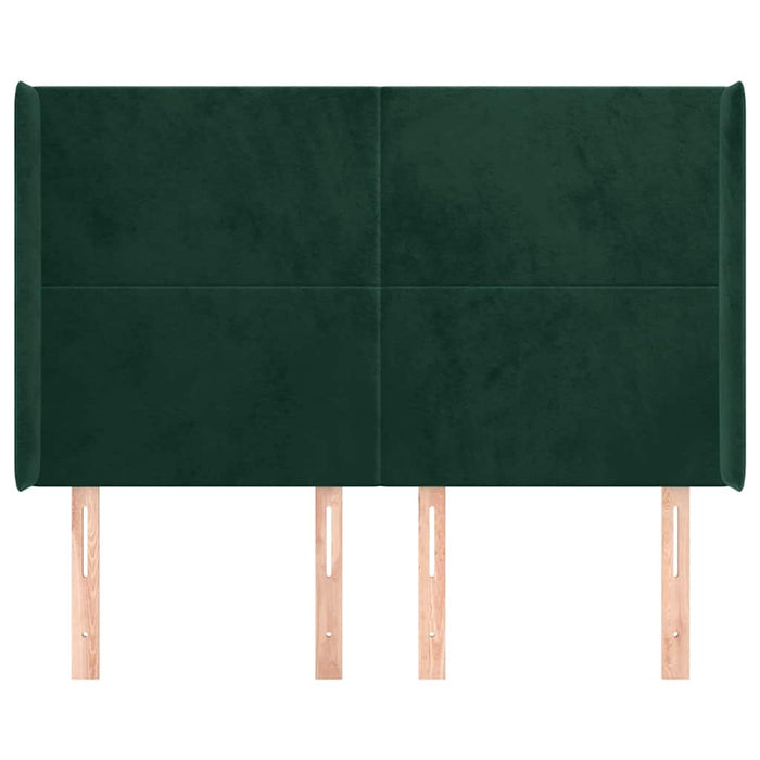 Tăblie pat cu aripioare verde închis 147x16x118/128 cm catifea - WALTI WALTI