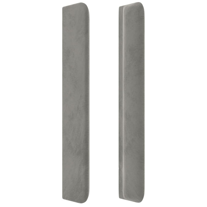 Tăblie de pat cu aripioare gri deschis 163x16x118/128cm catifea WALTI