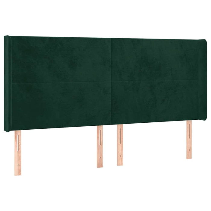 Tăblie pat cu aripioare verde închis 163x16x118/128 cm catifea - WALTI WALTI