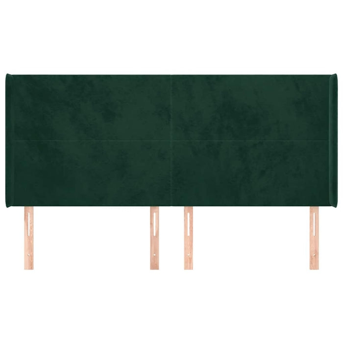 Tăblie pat cu aripioare verde închis 163x16x118/128 cm catifea - WALTI WALTI