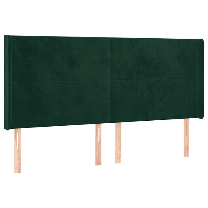 Tăblie pat cu aripioare verde închis 183x16x118/128 cm catifea - WALTI WALTI