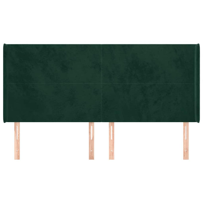 Tăblie pat cu aripioare verde închis 183x16x118/128 cm catifea - WALTI WALTI