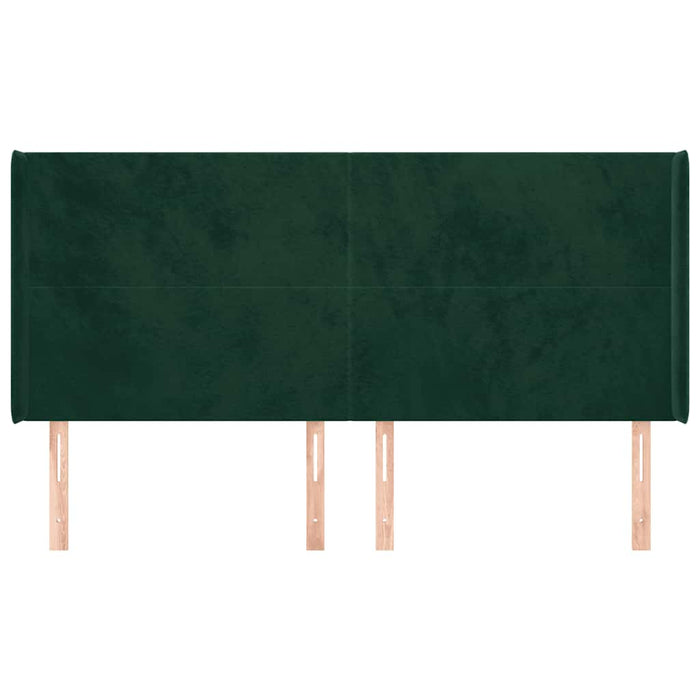 Tăblie pat cu aripioare verde închis 203x16x118/128 cm catifea - WALTI WALTI