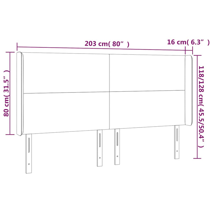 Tăblie pat cu aripioare verde închis 203x16x118/128 cm catifea - WALTI WALTI
