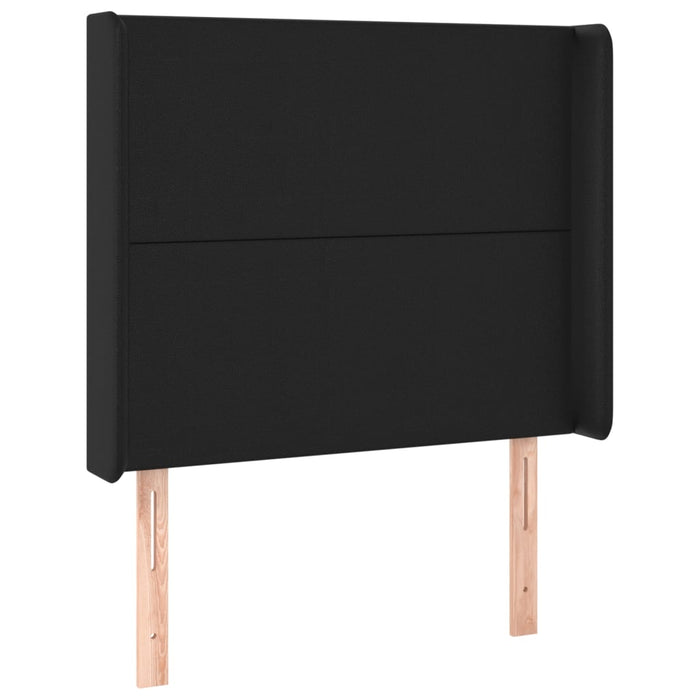 Tăblie de pat cu aripioare, negru, 83x16x118/128 cm, piele eco - WALTI WALTI