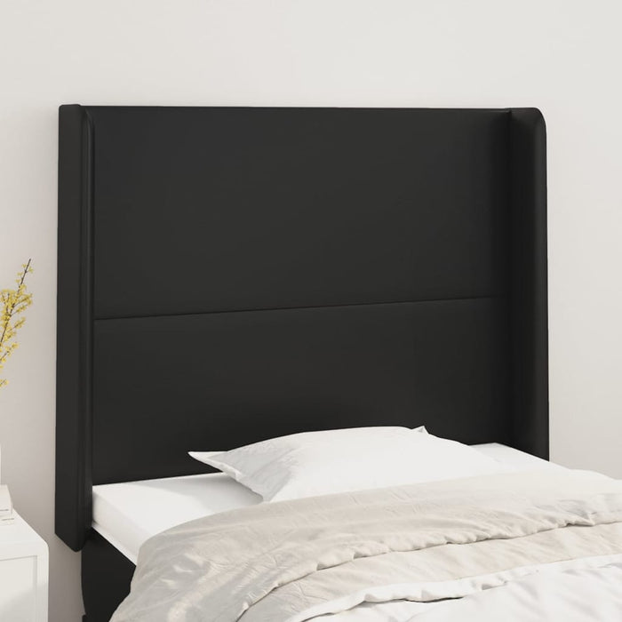 Tăblie de pat cu aripioare, negru, 83x16x118/128 cm, piele eco - WALTI WALTI