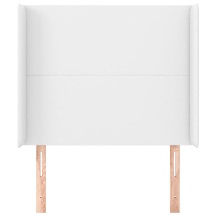 Tăblie de pat cu aripioare, alb, 83x16x118/128 cm, piele eco WALTI