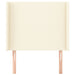 Tăblie de pat cu aripioare, crem, 103x16x118/128 cm, piele eco - WALTI WALTI