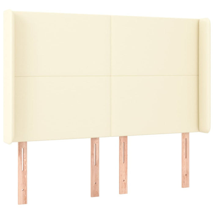 Tăblie de pat cu aripioare, crem, 147x16x118/128 cm, piele eco - WALTI WALTI