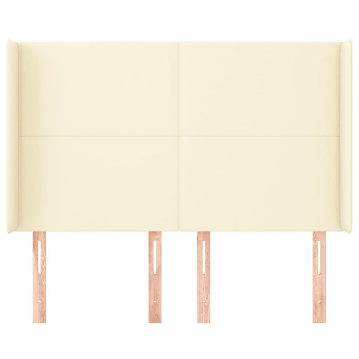 Tăblie de pat cu aripioare, crem, 147x16x118/128 cm, piele eco - WALTI WALTI