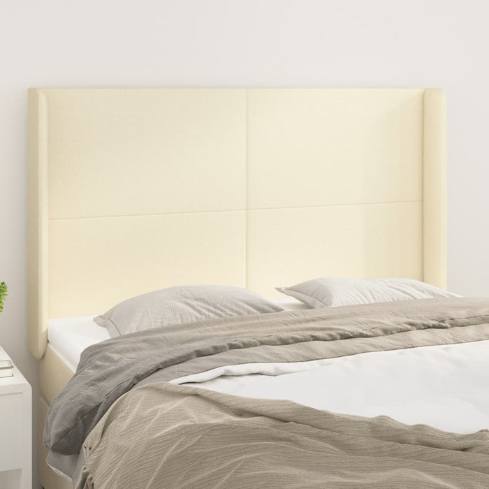 Tăblie de pat cu aripioare, crem, 147x16x118/128 cm, piele eco - WALTI WALTI