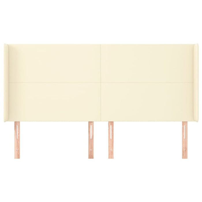 Tăblie de pat cu aripioare, crem, 203x16x118/128 cm, piele eco - WALTI WALTI