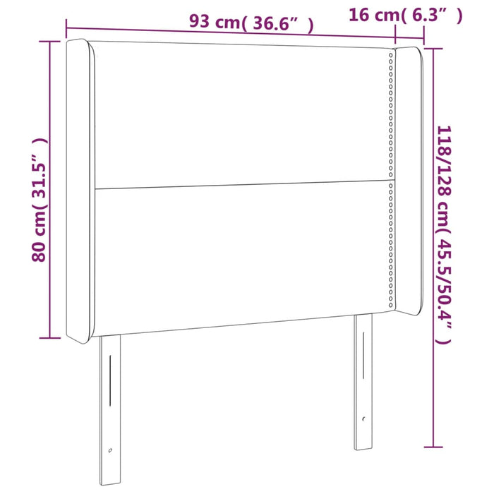 Tăblie de pat cu aripioare gri deschis 93x16x118/128 cm textil - WALTI WALTI