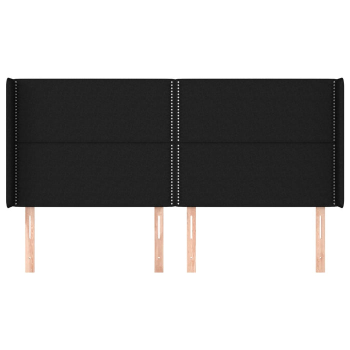 Tăblie de pat cu aripioare, negru, 183x16x118/128 cm, textil - WALTI WALTI