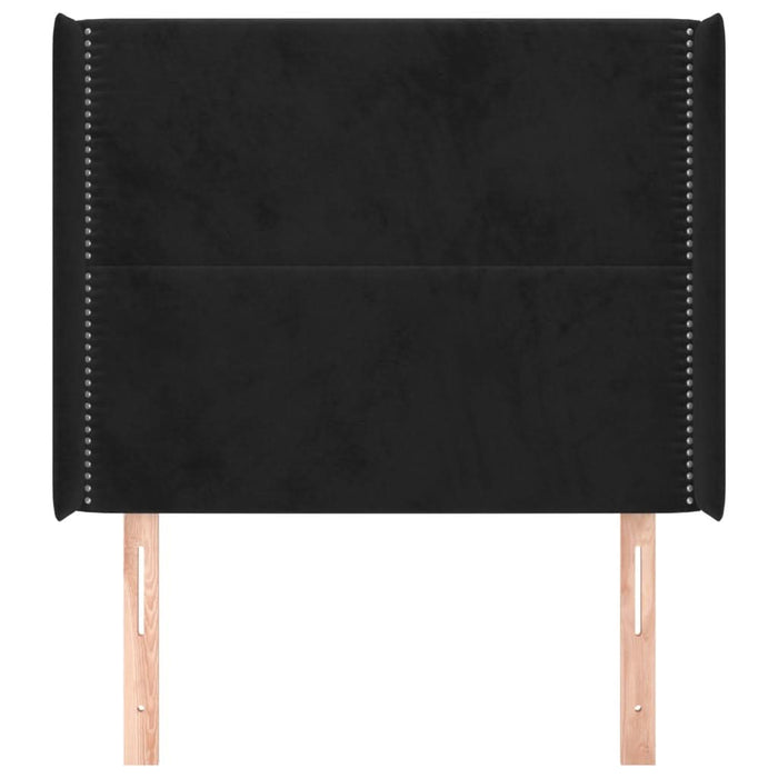 Tăblie de pat cu aripioare, negru, 93x16x118/128 cm, catifea - WALTI WALTI