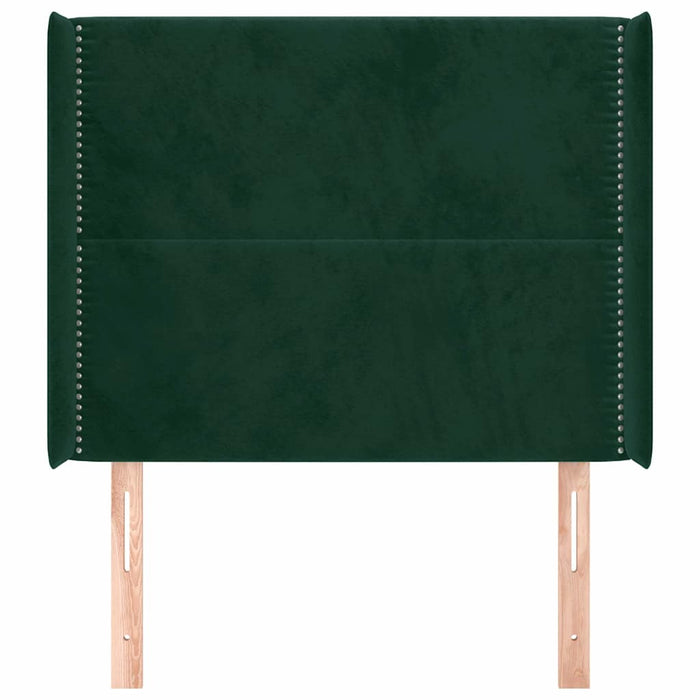 Tăblie pat cu aripioare verde închis 93x16x118/128 cm catifea - WALTI WALTI