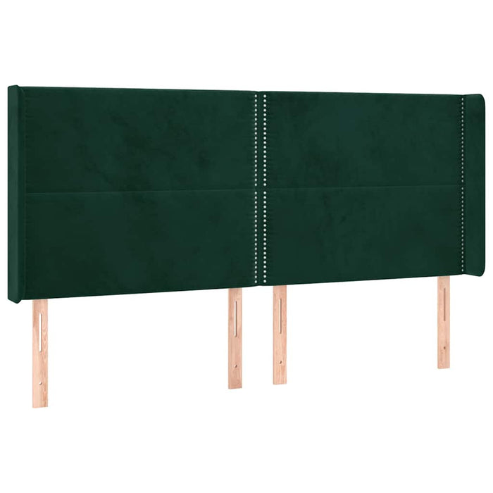 Tăblie pat cu aripioare verde închis 203x16x118/128 cm catifea - WALTI WALTI