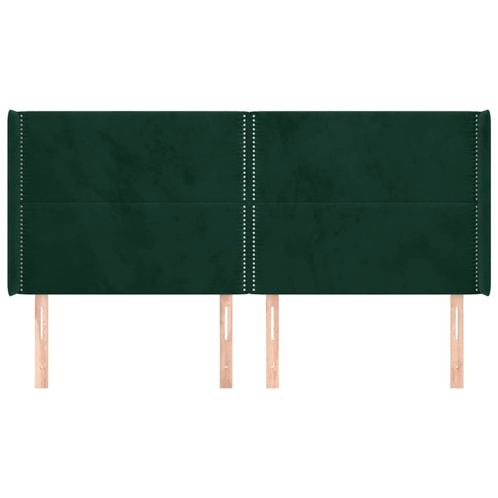 Tăblie pat cu aripioare verde închis 203x16x118/128 cm catifea - WALTI WALTI