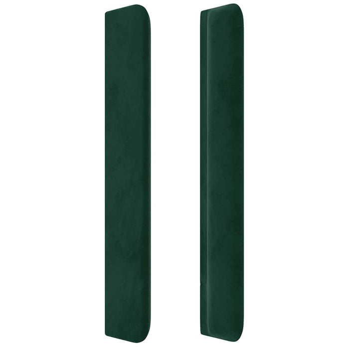 Tăblie pat cu aripioare verde închis 203x16x118/128 cm catifea - WALTI WALTI