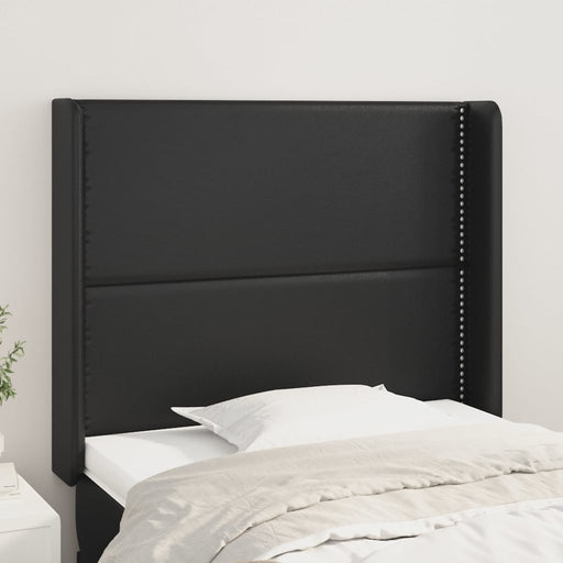 Tăblie de pat cu aripioare, negru, 83x16x118/128 cm, piele eco - WALTI WALTI