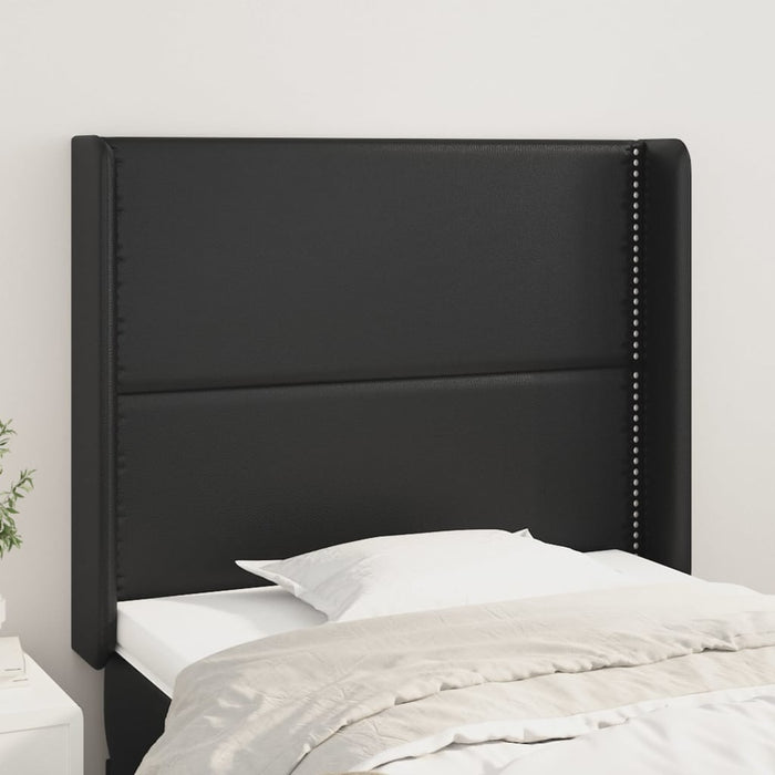 Tăblie de pat cu aripioare, negru, 103x16x118/128 cm, piele eco - WALTI WALTI