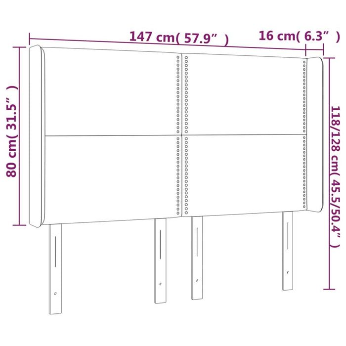 Tăblie de pat cu aripioare, negru, 147x16x118/128 cm, piele eco - WALTI WALTI