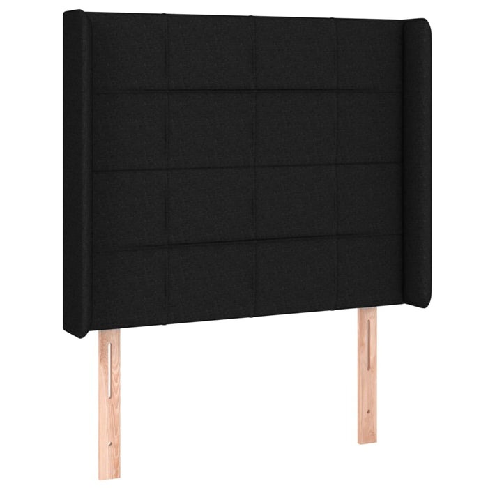 Tăblie de pat cu aripioare, negru, 83x16x118/128 cm, textil - WALTI WALTI