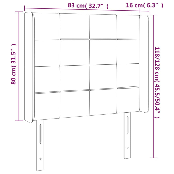 Tăblie de pat cu aripioare, negru, 83x16x118/128 cm, textil - WALTI WALTI