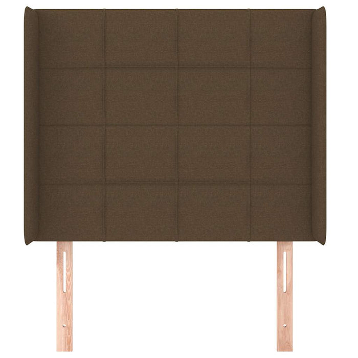 Tăblie de pat cu aripioare maro închis 83x16x118/128 cm textil WALTI