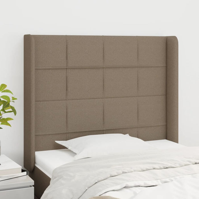 Tăblie de pat cu aripioare gri taupe 83x16x118/128 cm textil - WALTI WALTI