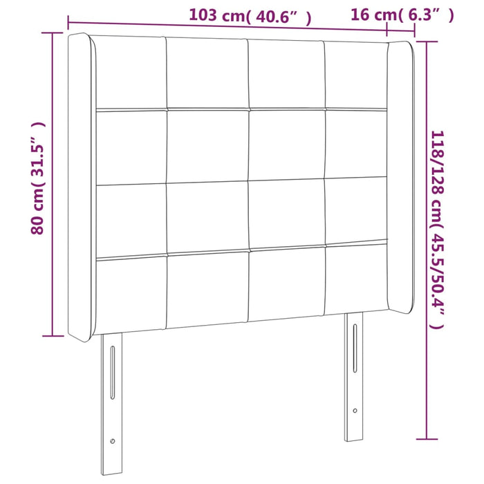 Tăblie de pat cu aripioare gri închis 103x16x118/128 cm textil - WALTI WALTI