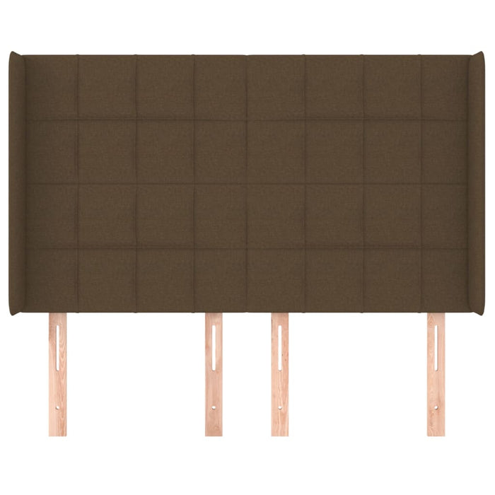 Tăblie de pat cu aripioare maro închis 147x16x118/128 cm textil - WALTI WALTI