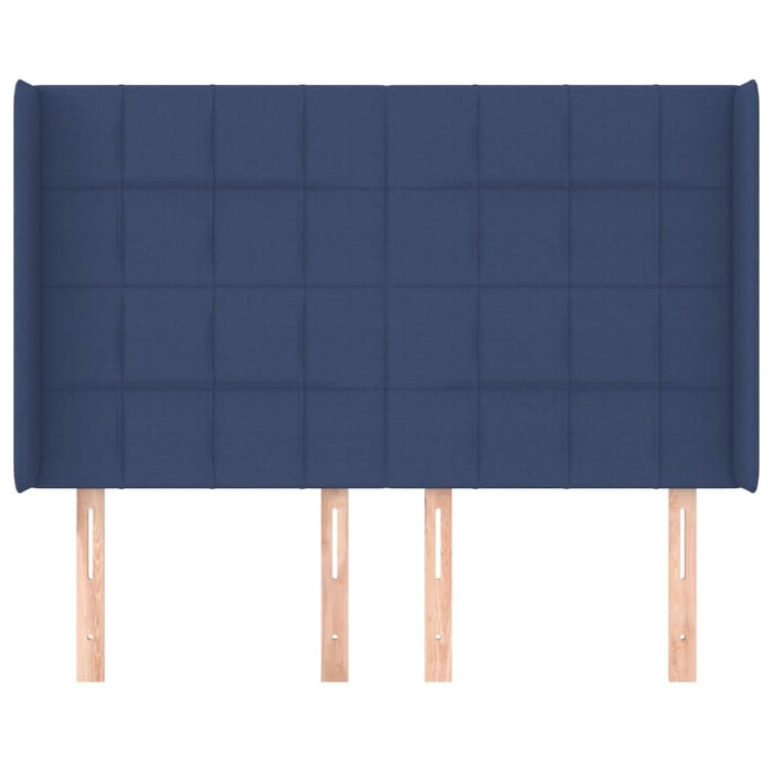 Tăblie de pat cu aripioare, albastru, 147x16x118/128 cm, textil - WALTI WALTI