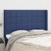Tăblie de pat cu aripioare, albastru, 147x16x118/128 cm, textil - WALTI WALTI