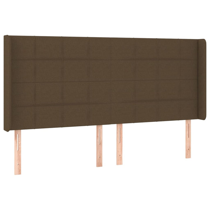 Tăblie de pat cu aripioare maro închis 163x16x118/128 cm textil WALTI