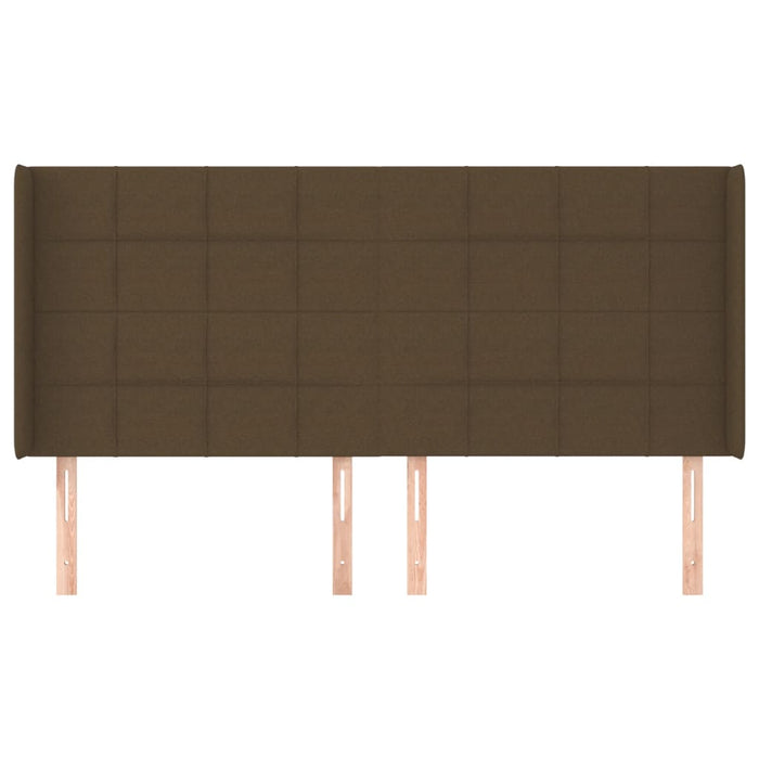 Tăblie de pat cu aripioare maro închis 163x16x118/128 cm textil WALTI