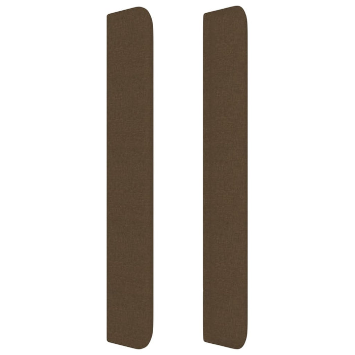 Tăblie de pat cu aripioare maro închis 163x16x118/128 cm textil WALTI