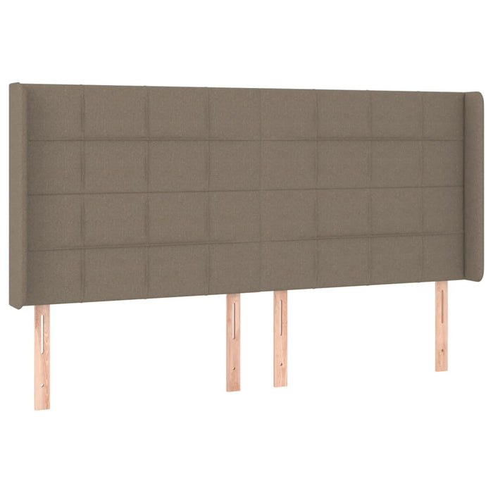 Tăblie de pat cu aripioare, gri taupe, 163x16x118/128cm, textil - WALTI WALTI