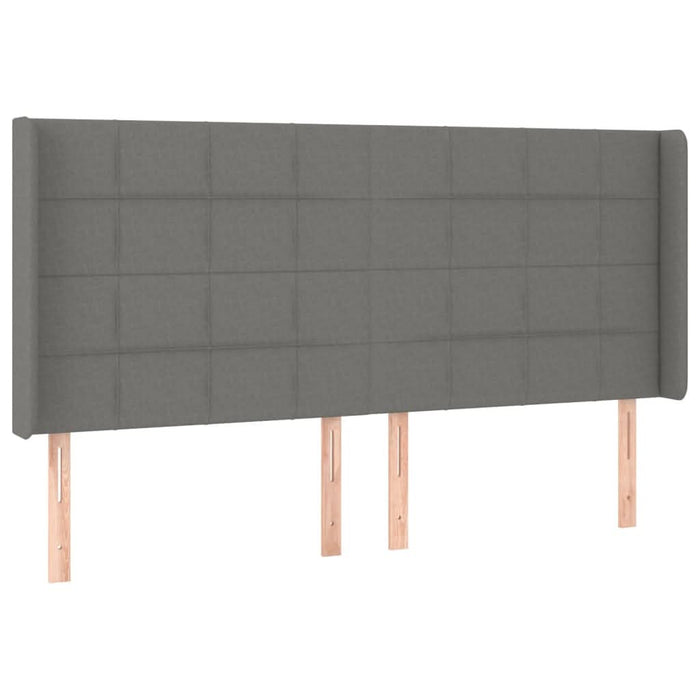 Tăblie de pat cu aripioare gri închis 183x16x118/128 cm textil - WALTI WALTI