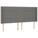 Tăblie de pat cu aripioare gri închis 183x16x118/128 cm textil - WALTI WALTI