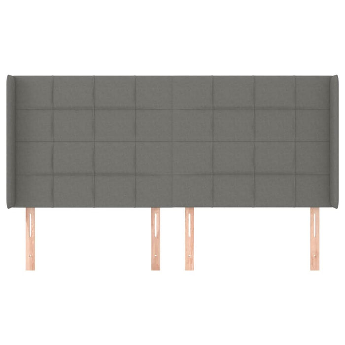 Tăblie de pat cu aripioare gri închis 183x16x118/128 cm textil - WALTI WALTI