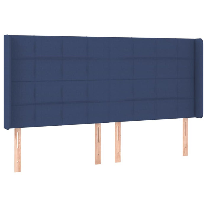 Tăblie de pat cu aripioare, albastru, 183x16x118/128 cm, textil - WALTI WALTI